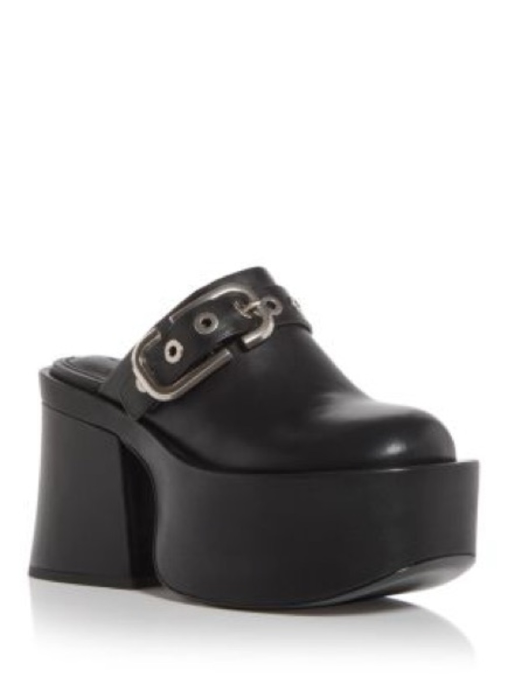 Marc Jacobs “The J Marc” Black Leather Platform Clogs/Mules—Size 9US